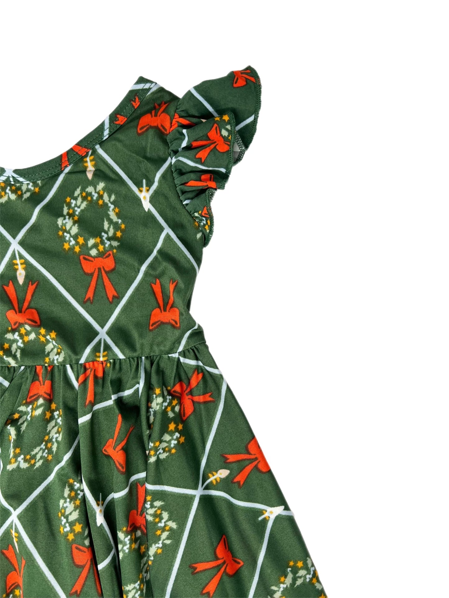 Red Ribbon Wreath Empire Dress