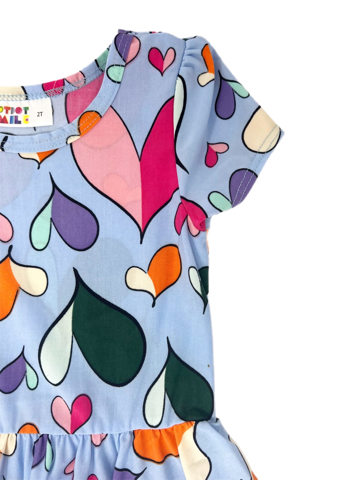 Colored Hearts Cap Dress