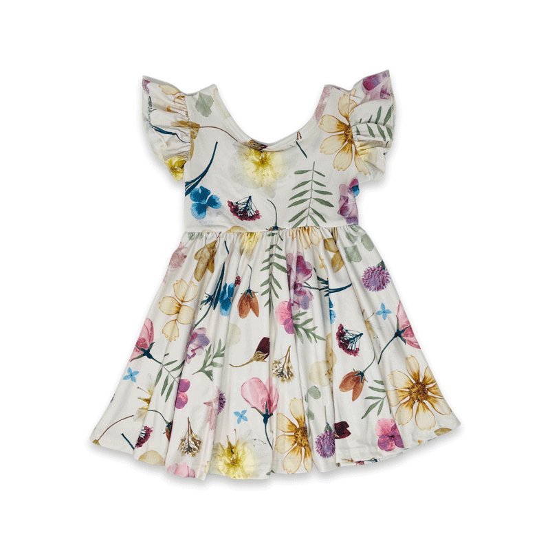 Watercolor Wildflowers Empire Dress
