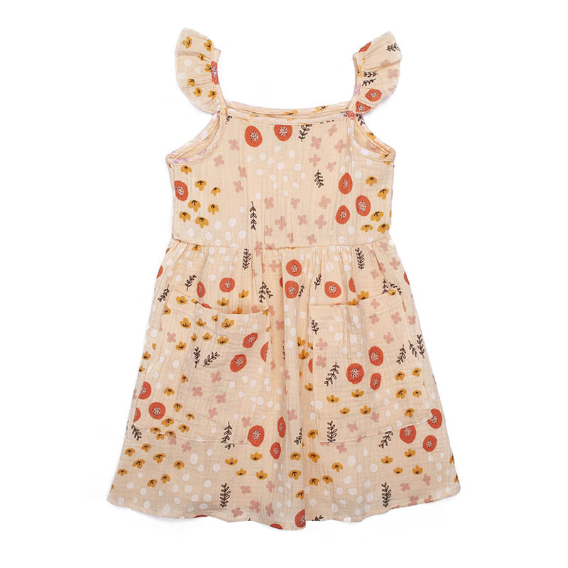 Orange Grove Flutter Dress