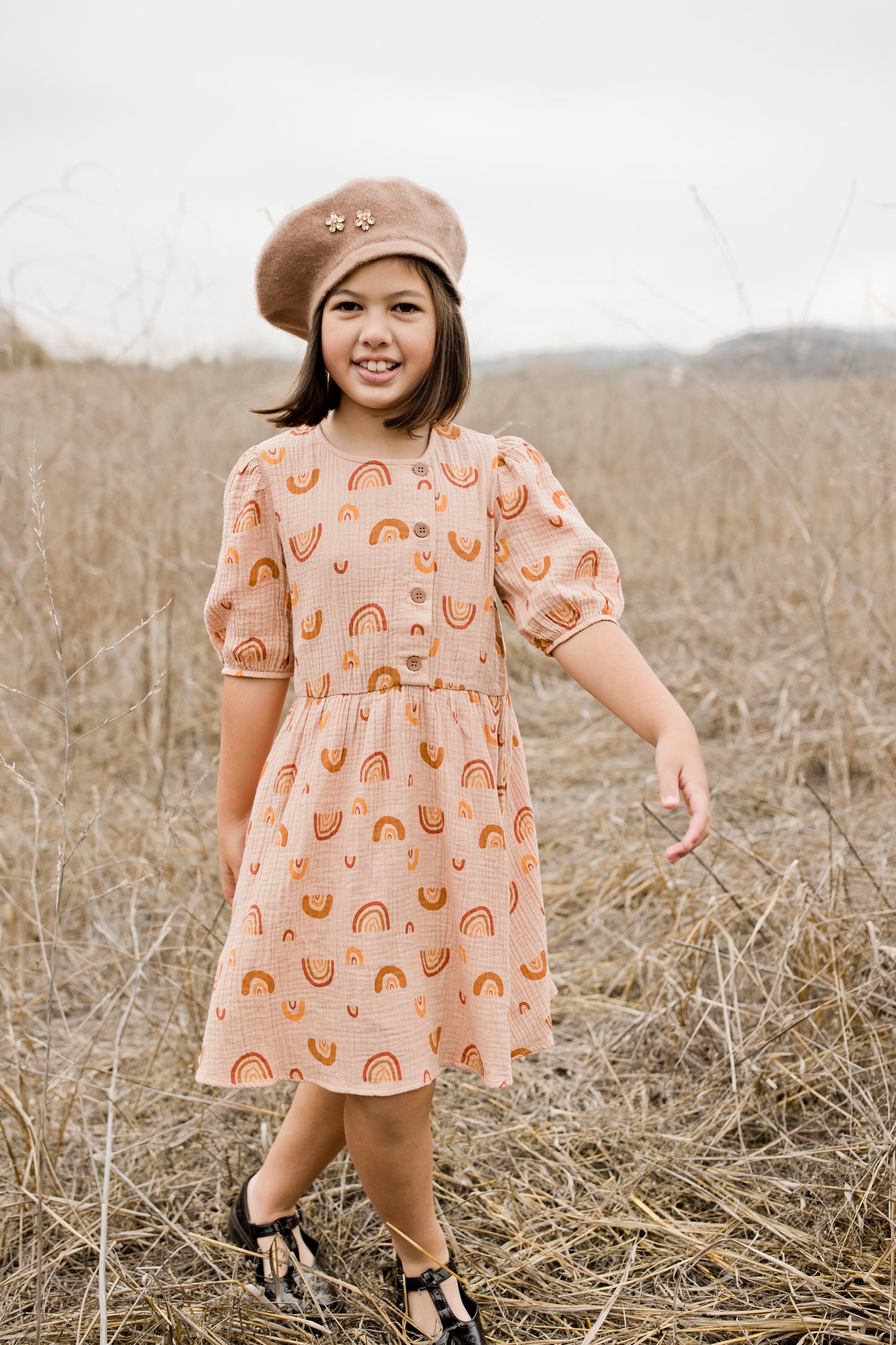 Rainbow Button Dress