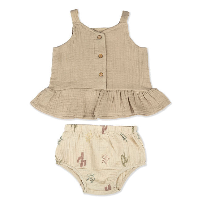 Tan and Tiny Cacti Two-Piece