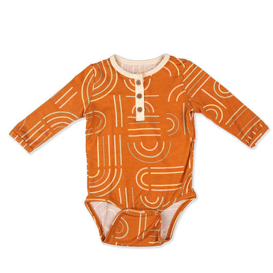 Falling for Rainbows Auburn Half Button Bodysuit