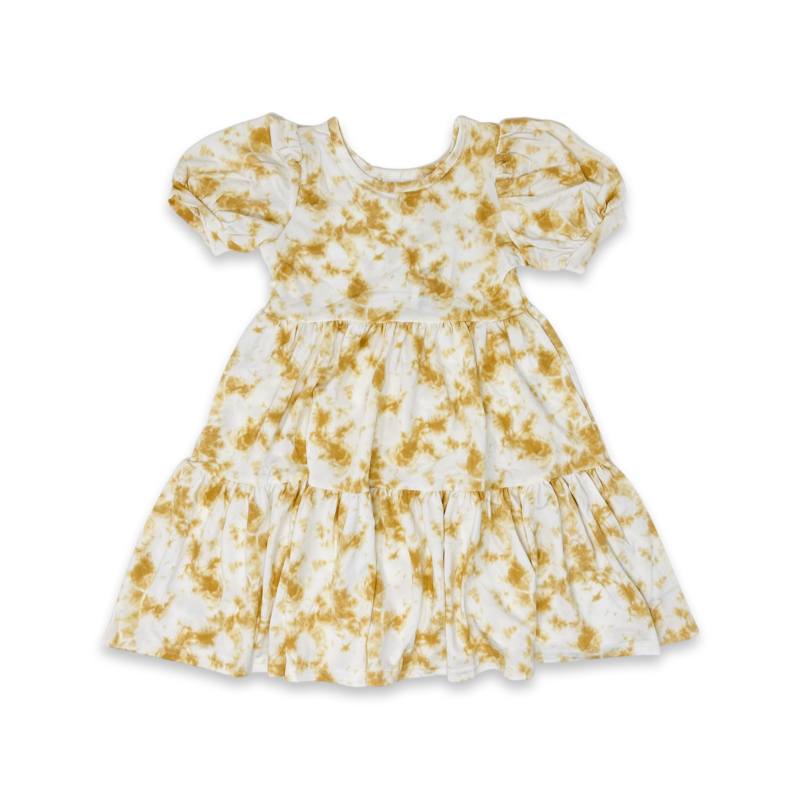 Orange Tie Dye Tier Dress