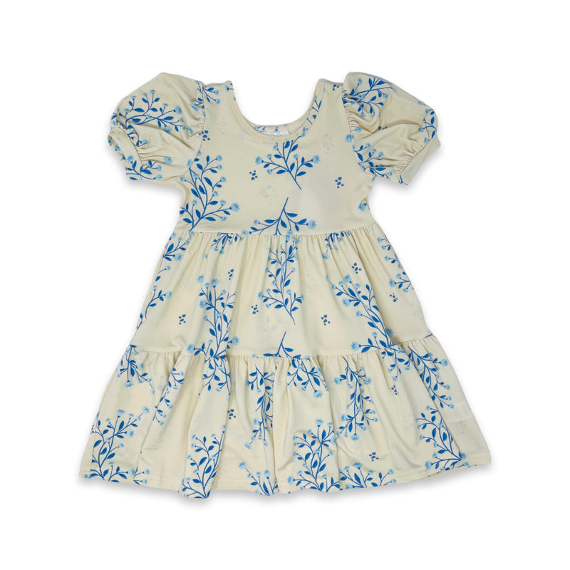 Blue Flower Blossom Tier Dress