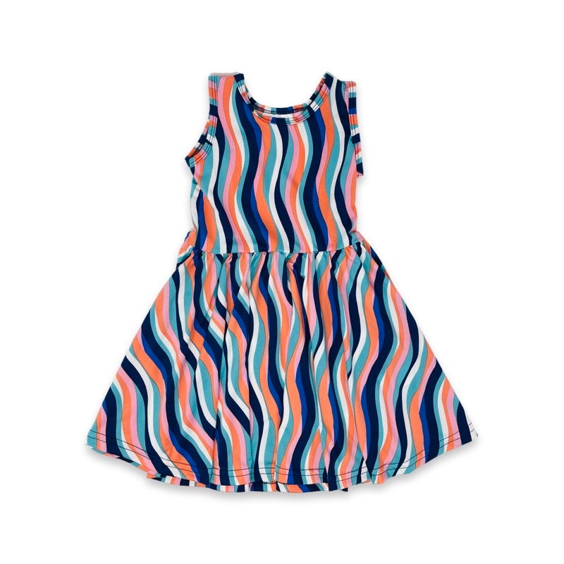Retro Wave Stripes Tank Dress