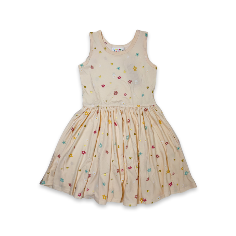 Muted Mini Flowers Tank Dress