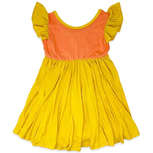 Camellia Mustard Empire Dress