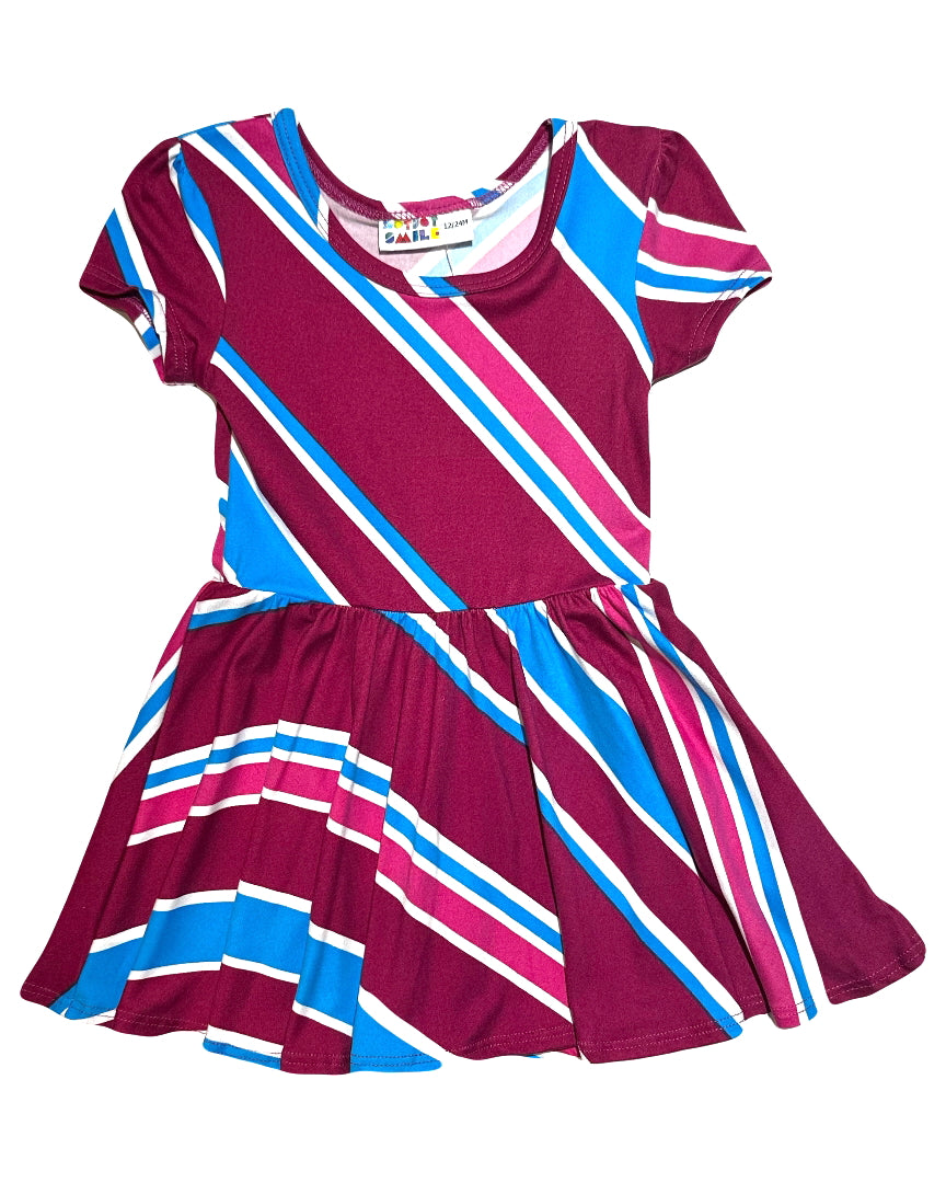 Berry Streak Cap Dress