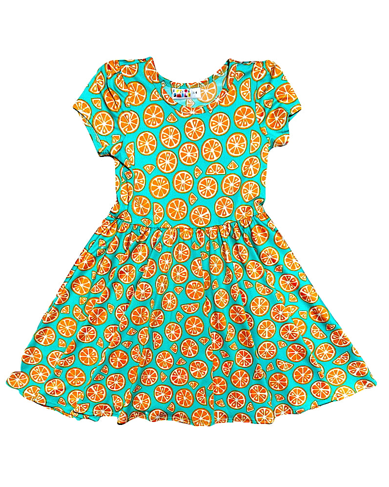 Citrus Splash Cap Dress