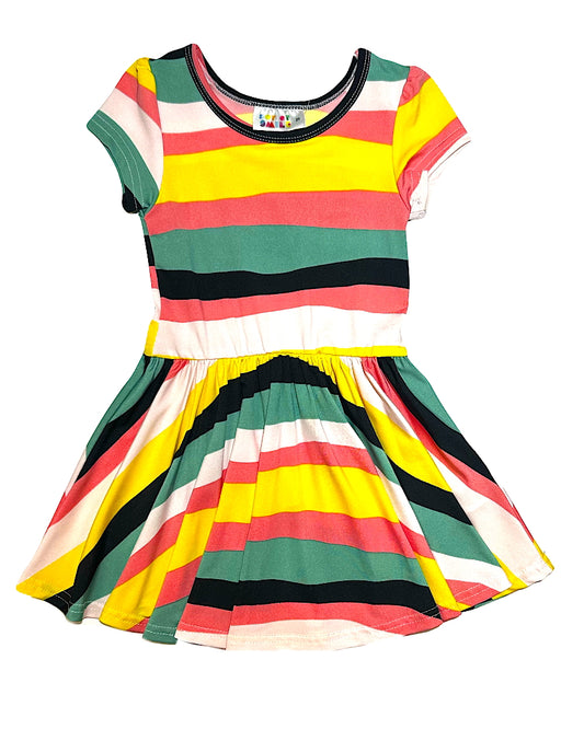 Golden Hour Stripes Cap Dress