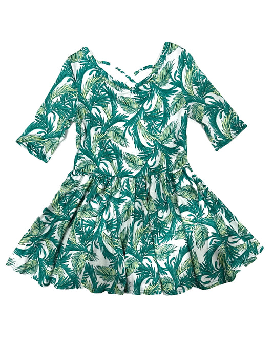 Tropical Palms Ballerina Dress