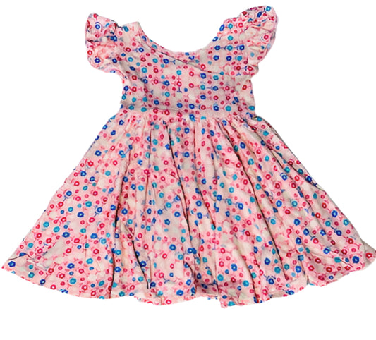 Tiny Flowers on Pink Empire Dress