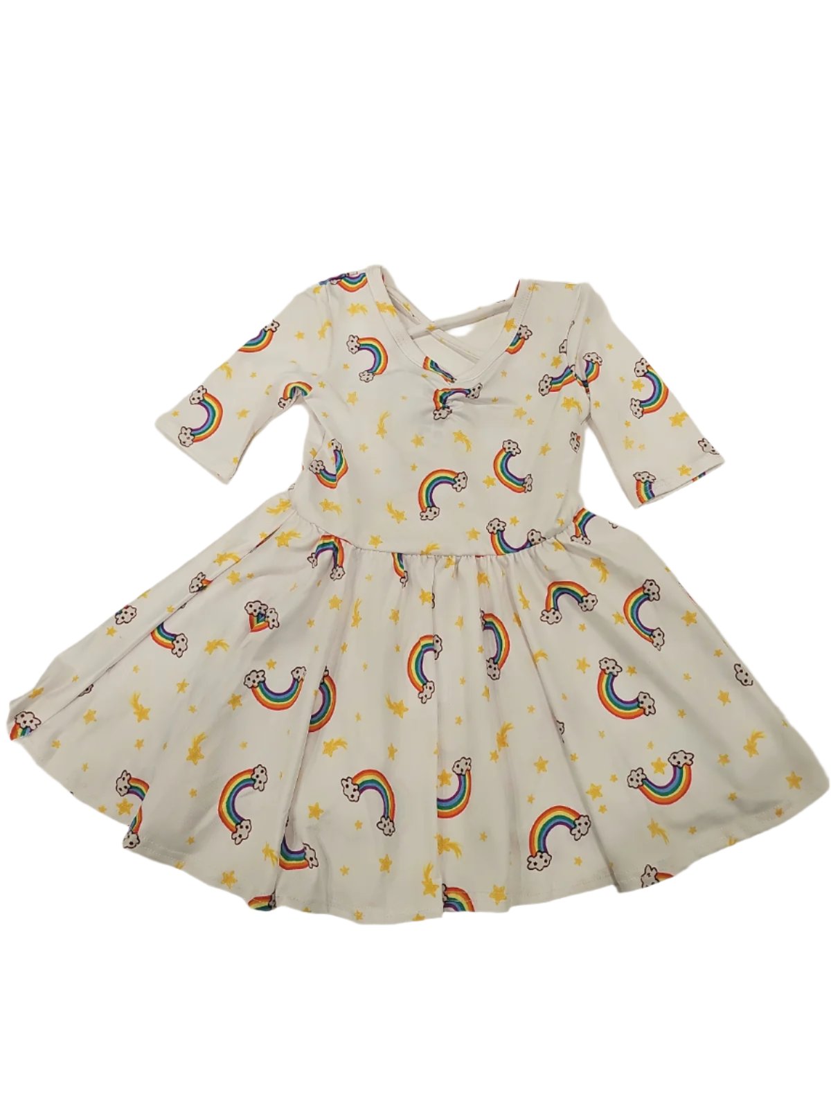 White Happy Clouds Ballerina Dress