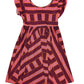 Maroon Stripes Empire Dress