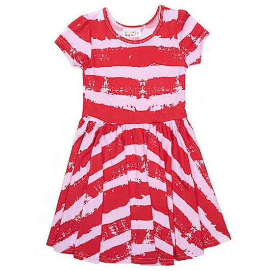 Red Streaks EMPIRE DRESS