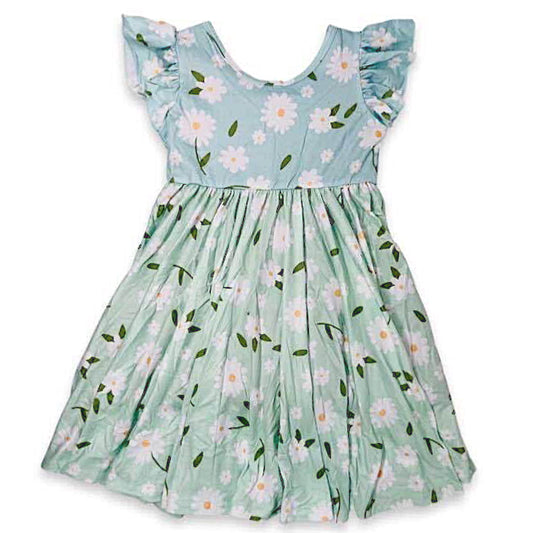 Mint Daisies Empire Dress