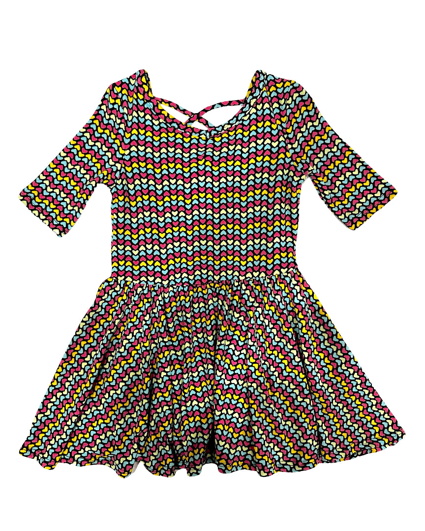 Multi-Colored Hearts Ballerina Dress