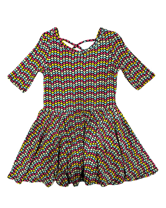 Multi-Colored Hearts Ballerina Dress