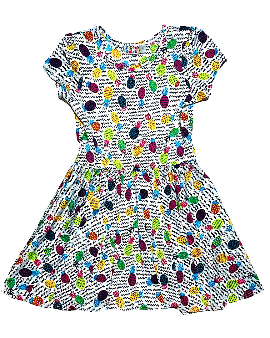 Colorful Pineapple Cap Dress