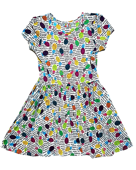 Colorful Pineapple Cap Dress