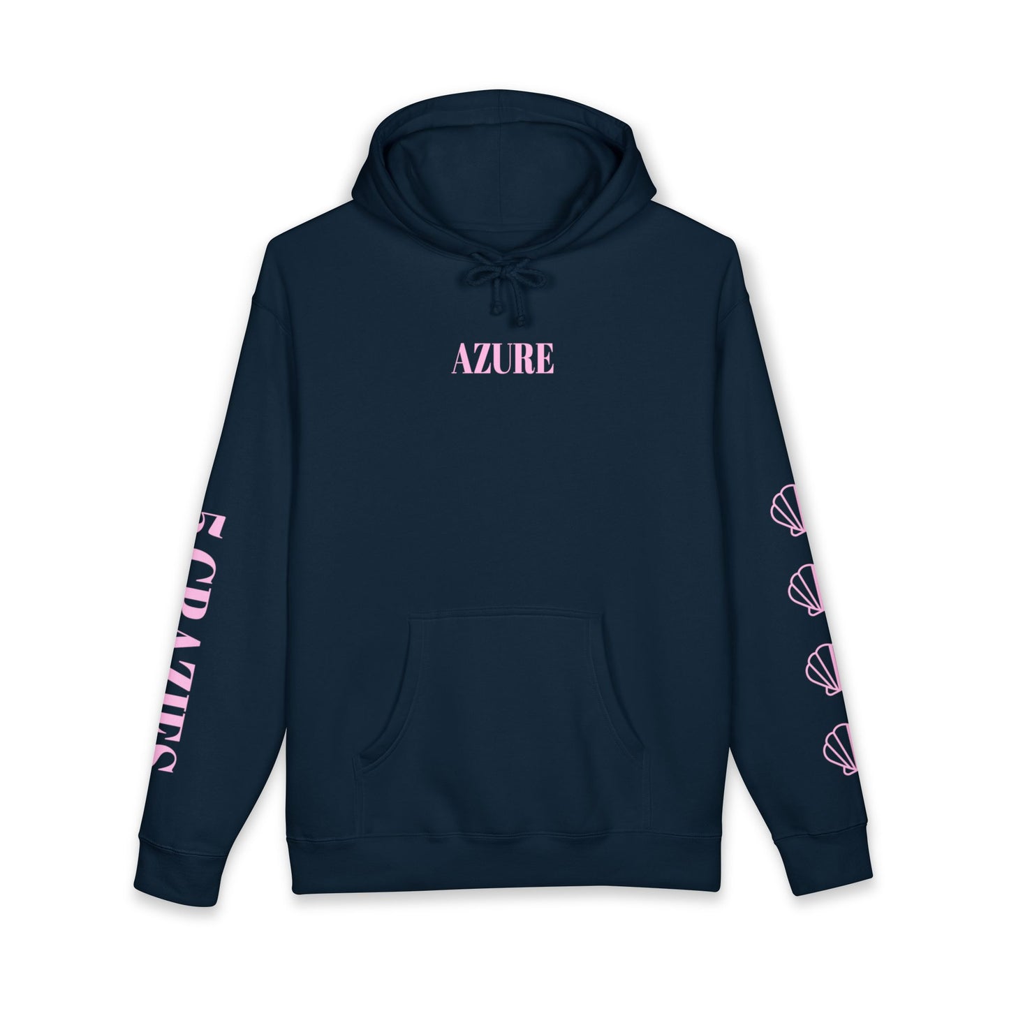 Azure Surfboard Hoodie — Pink Shell Surf Design