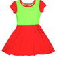 Sour Green Apple Cap Dress