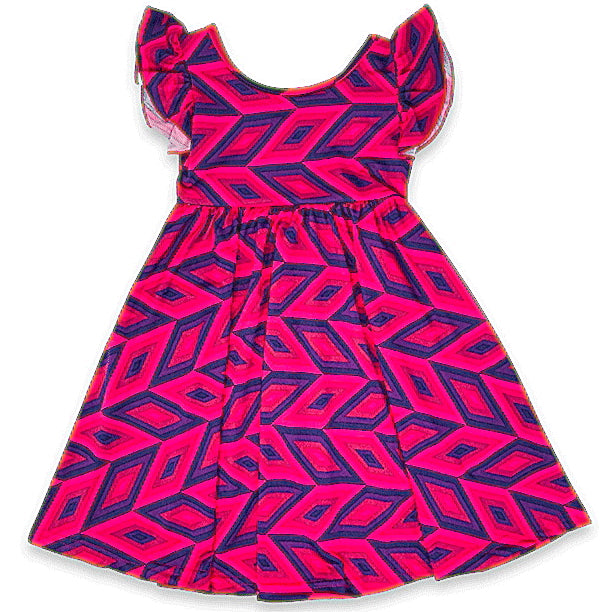 Fuchsia Purple 3D Empire Dress