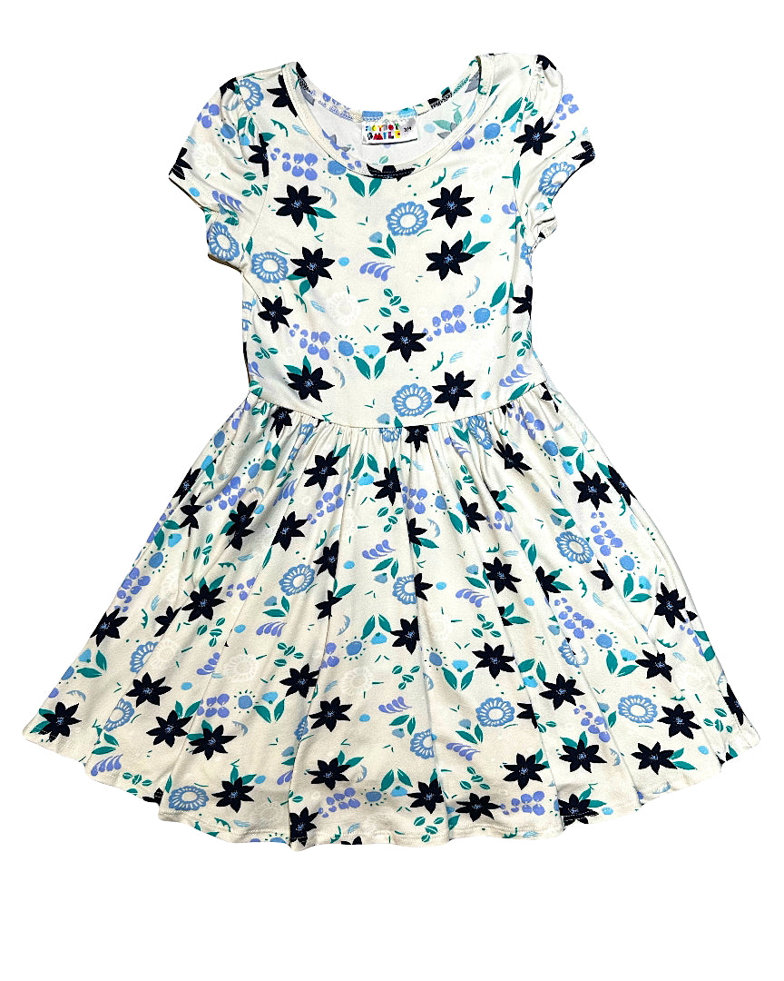 Spring Floral Cap Dress