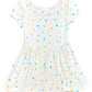 Pink & Turquoise Dots Cap Dress