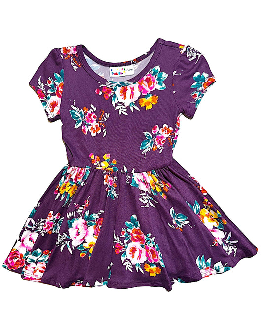 Violet Blooms Cap Dress