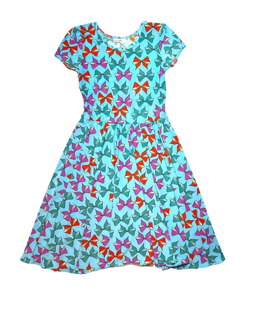 Blue Bows Cap Dress