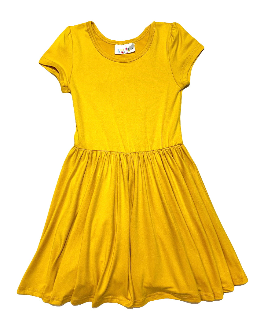 Spicy Mustard Cap Dress