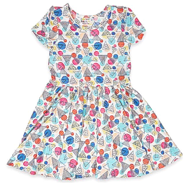 Pastel Triangles Cap Dress