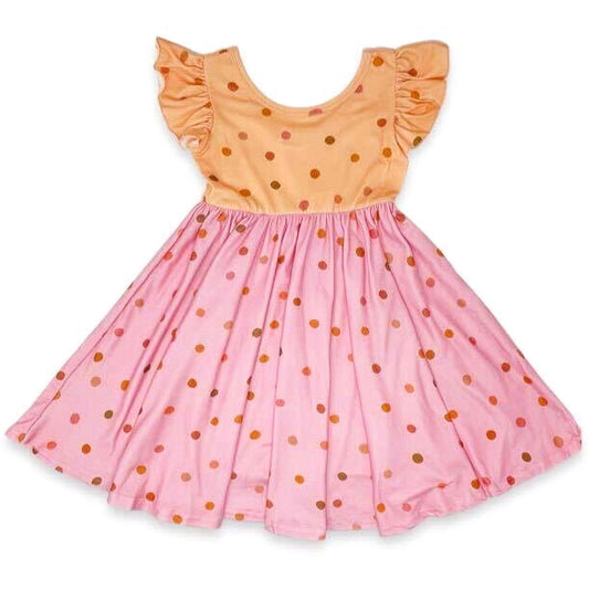 Peach & Bubblegum Dot Empire Dress