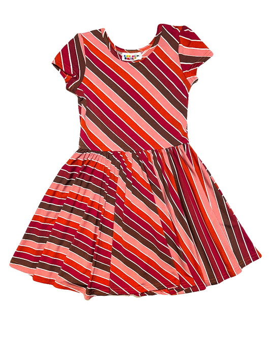 Blush Stripes Cap Dress