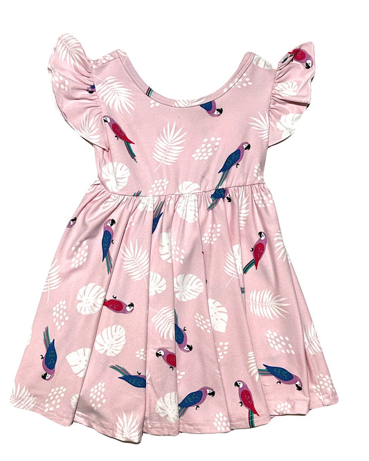 Pink Parrot Empire Dress