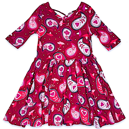 Burgundy Paisley EMPIRE DRESS