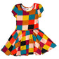 Colorblock Carnival Cap Dress