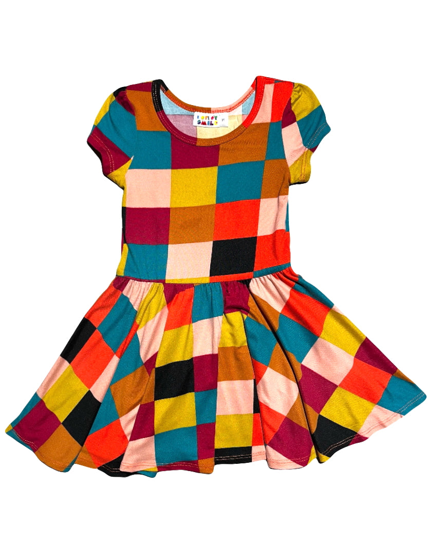 Colorblock Carnival Cap Dress