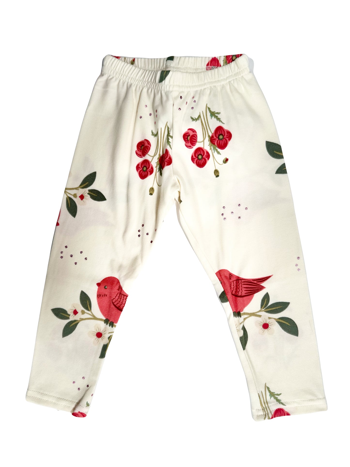 Birds on Floral Leggings