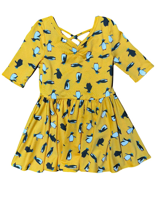 Yellow Penguins Ballerina Dress 🐧