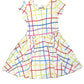 Pastel Grid Cap Dress