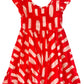 Red Canvas/Cream Paint Empire Dress