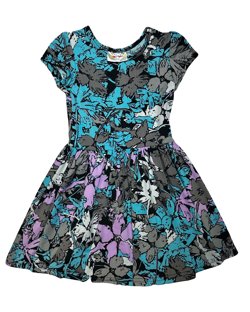 Tropical Midnight Cap Dress