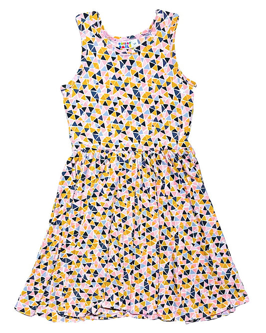 Pink/Gold/Black Triangle Tank Dress