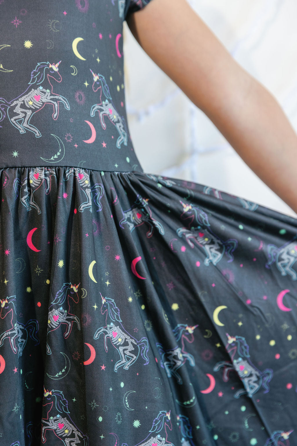 Skeleton Sparkle Unicorn Cap Dress 🦄💀