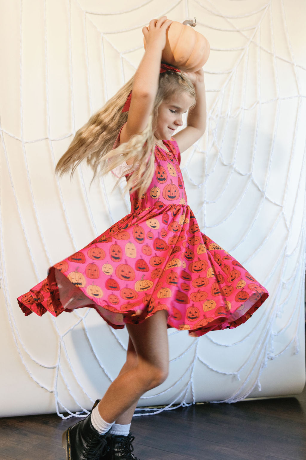 Pink Pumpkin Party Empire Dress 🎃
