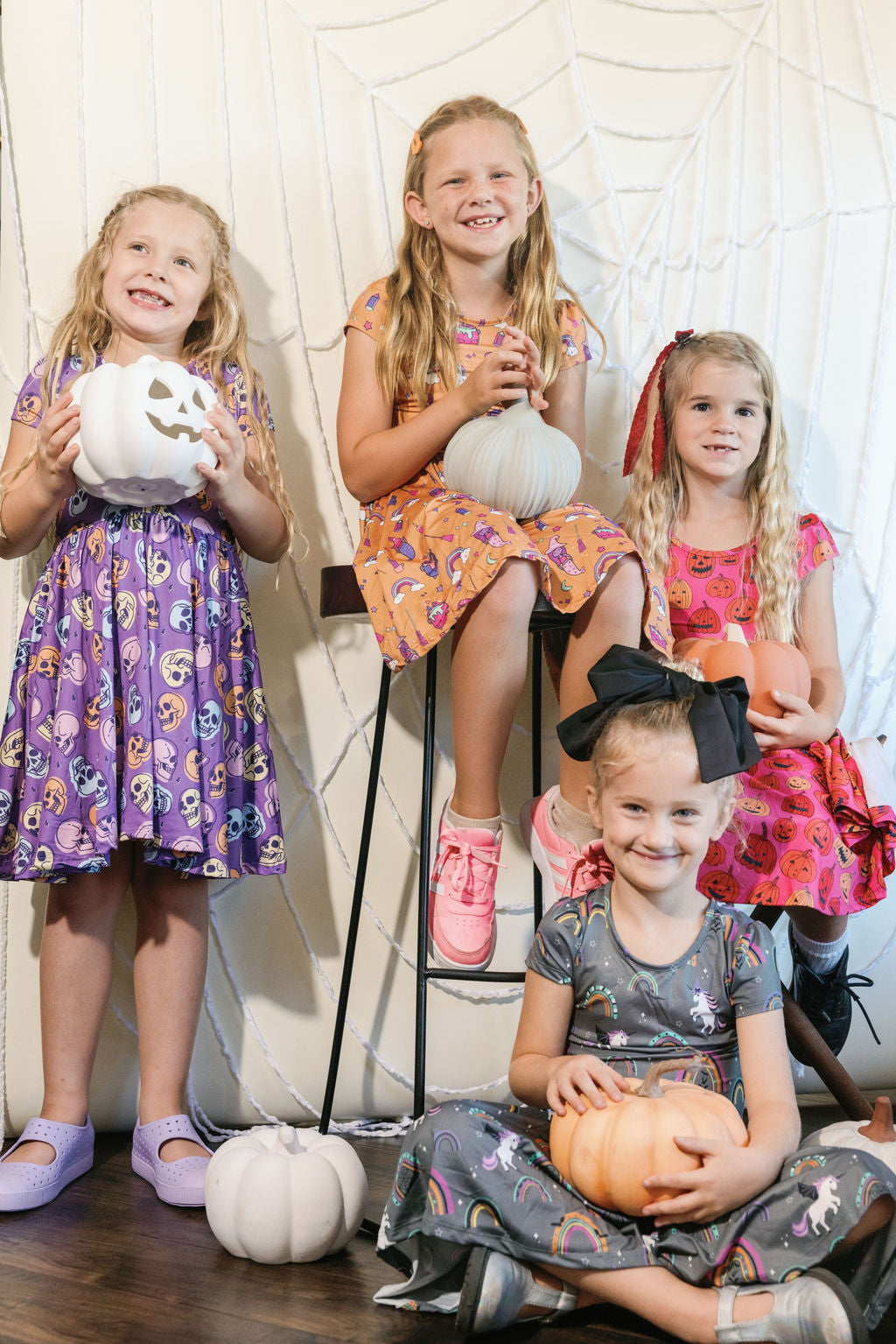 Frightful Fun Skulls Cap Dress 💜💀🧡