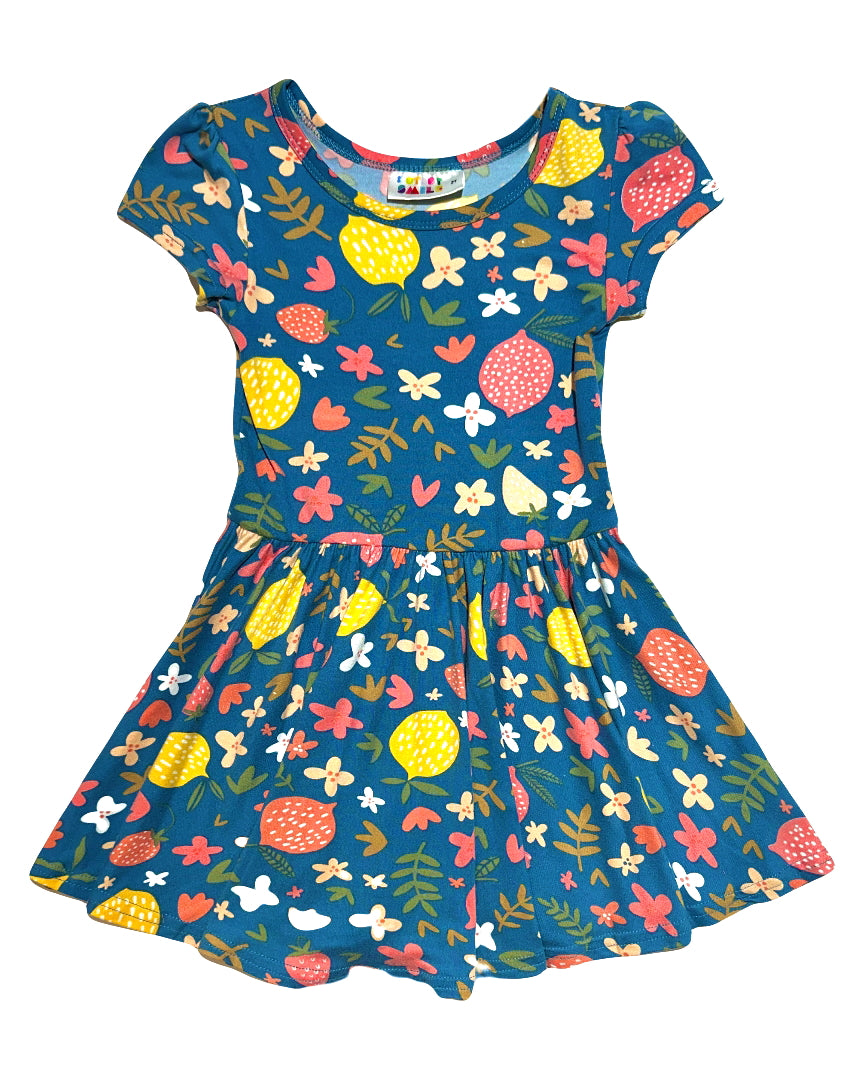 Berry Lemon Bloom Cap Dress